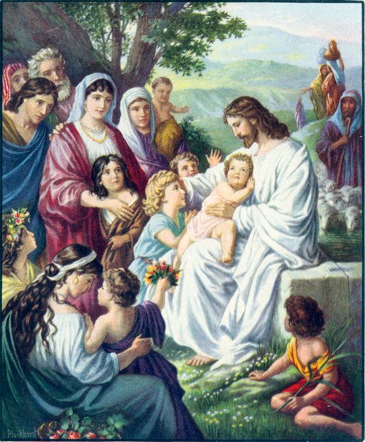Mothers bring their children to Jesus